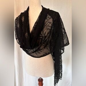 Kitty Fisher made in EnglandRuths Famous Black Silk Drippy Scarf